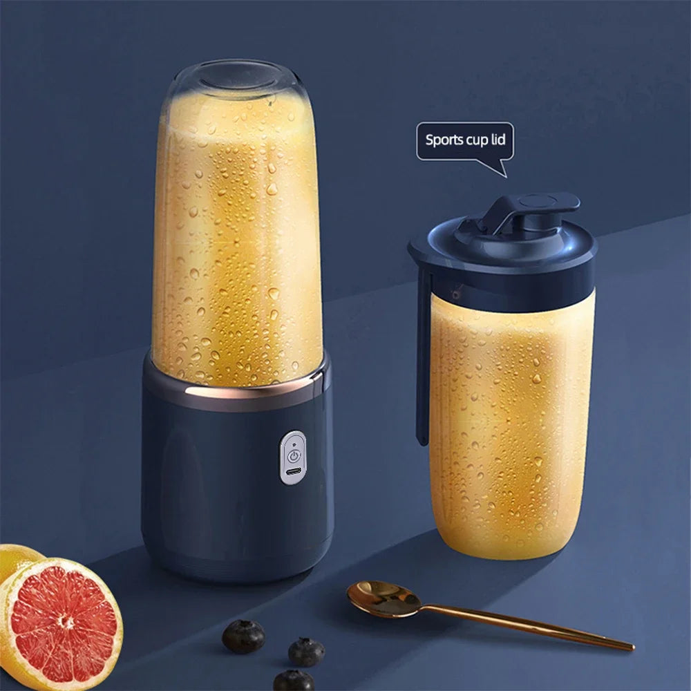 Portable Blender – USB-C Rechargeable 6-Blade Smoothie Maker with 2 Travel Cups