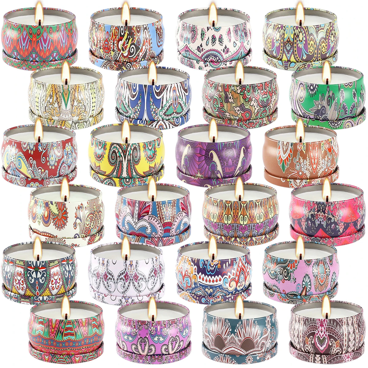 24-Pack of Chinese Classical Style Scented Candles, Party, Celebration Events, Holiday Gifts, Home Decoration, Wedding Decorations