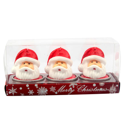 Weihnachtsfiguren-Kerzen 3er-Pack | Weihnachtsmann, Schneemann & festliche Motive | 6 Farben | Weihnachts- & Hochzeitsdekoration