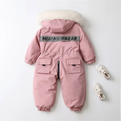 Kapuzen-Einteiler-Winter-Schneeanzug für Kinder