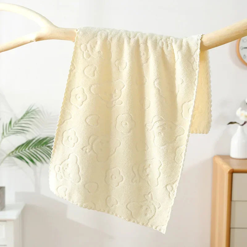 Embossed Hand Towels – Soft Bear & Floral Face Towels, 1, 5 or 10 Pack
