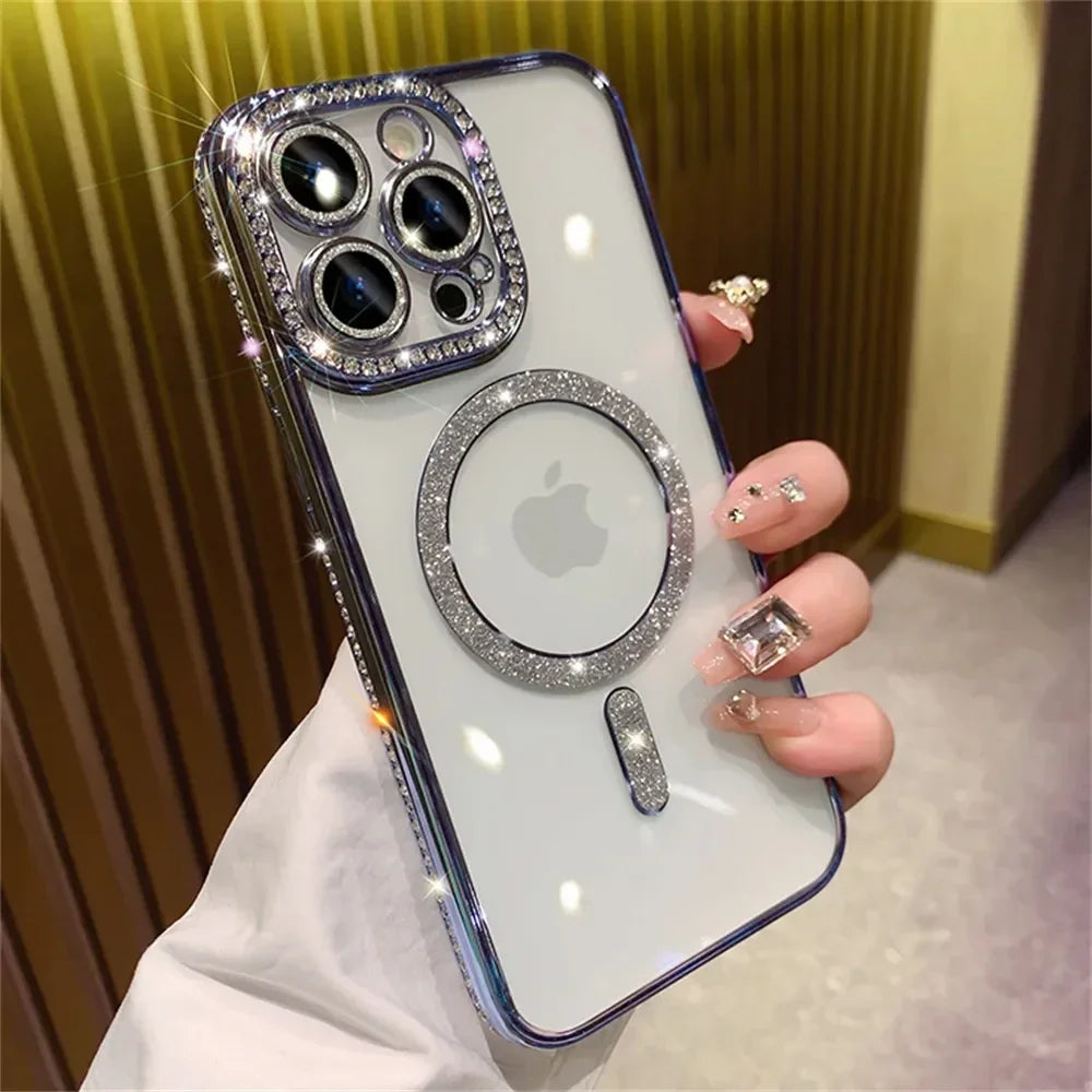 Glitter Clear Magnetic iPhone Case