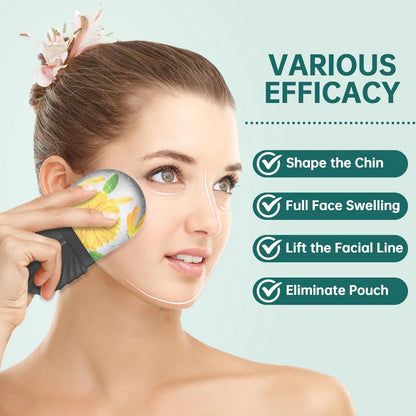 Ensemble rouleau à glace et Gua Sha pour le visage | Rouleau facial en silicone pour lifter, sculpter et masser