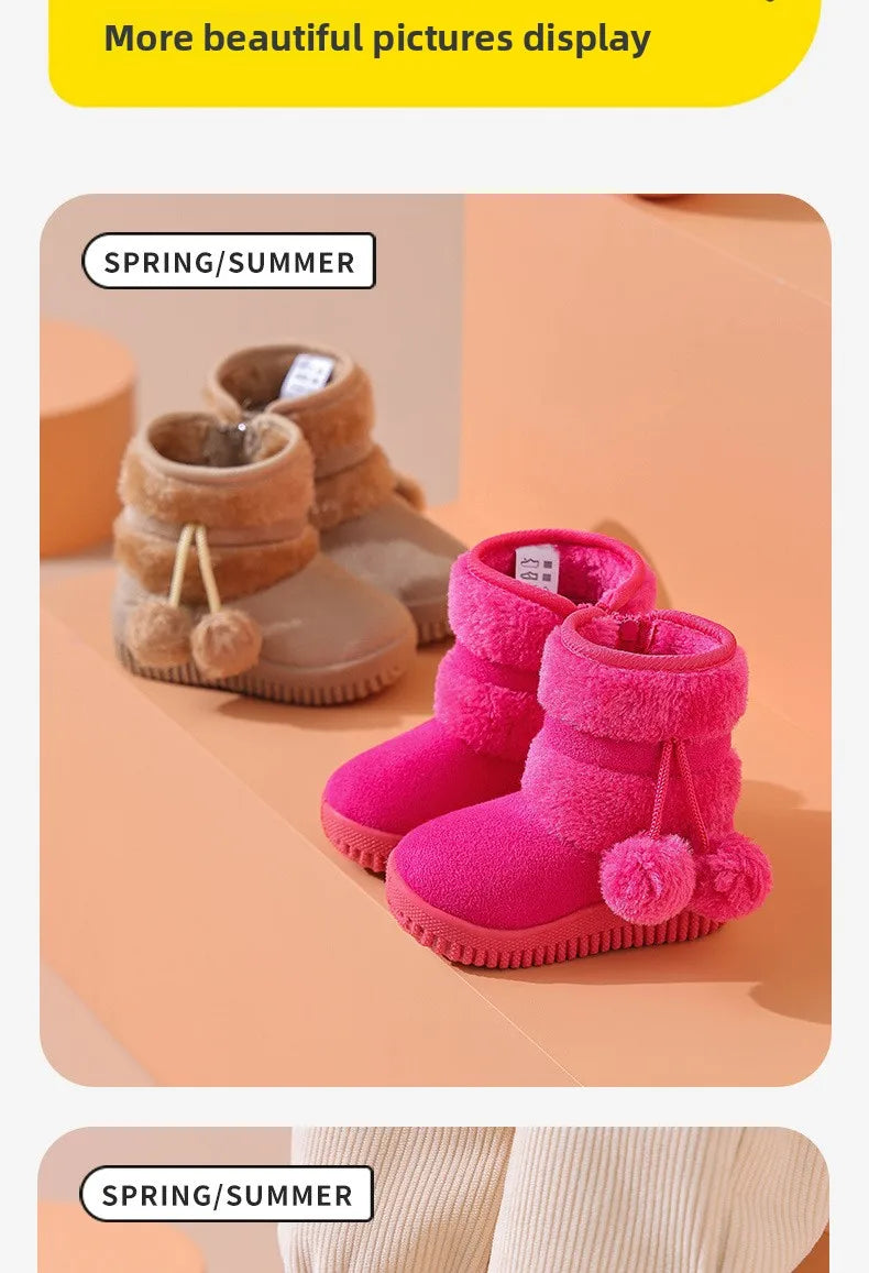 2026 New Girls Snow Boots Winter Comfortable Thick Warm Kids Boots  Thick Children Autumn Cute Boys Boots Princess Shoes