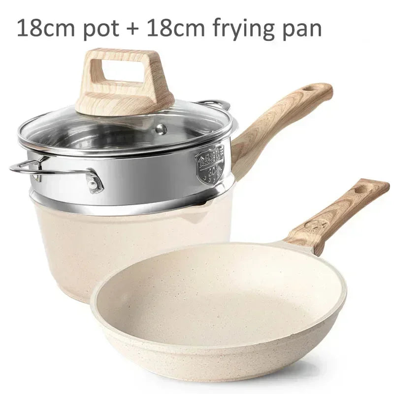 White Nonstick Aluminum Pots & Cookware Sets