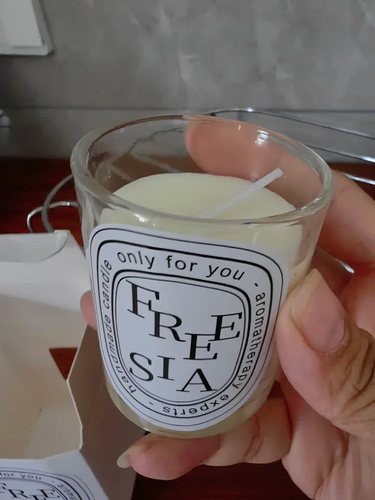 Clear scented candle companion gift return gift fragrance European style romantic candle lamp table incense handmade soy wax