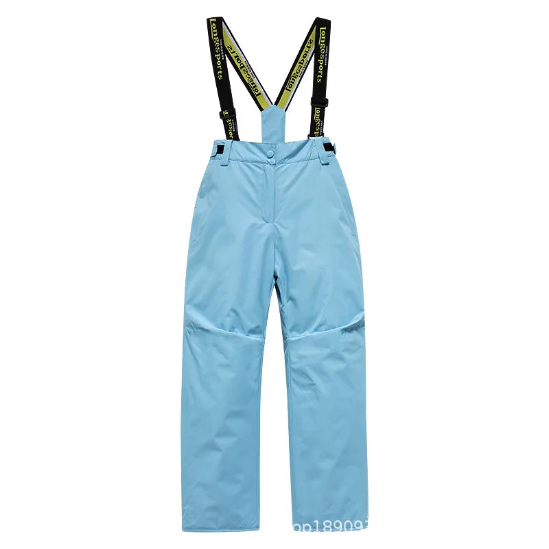 Children's Ski Suit Girls Boys Outdoor Thickened Waterproof Windproof Warm Teenager Ski Pants Equipment 100-165cm