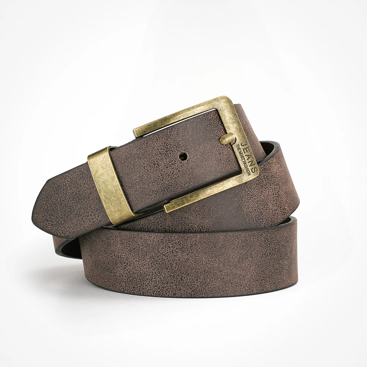Western Retro Belt – Faux Leather with Metal Buckle, Unisex