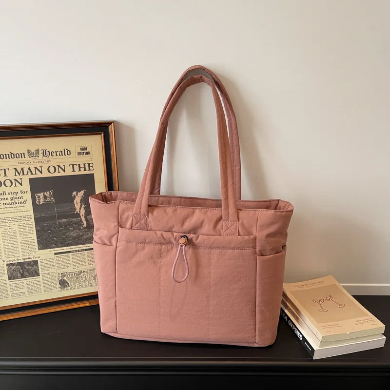 Women's Quilted Laptop Tote 13.3"-16" - Lightweight Travel Shoulder Bag