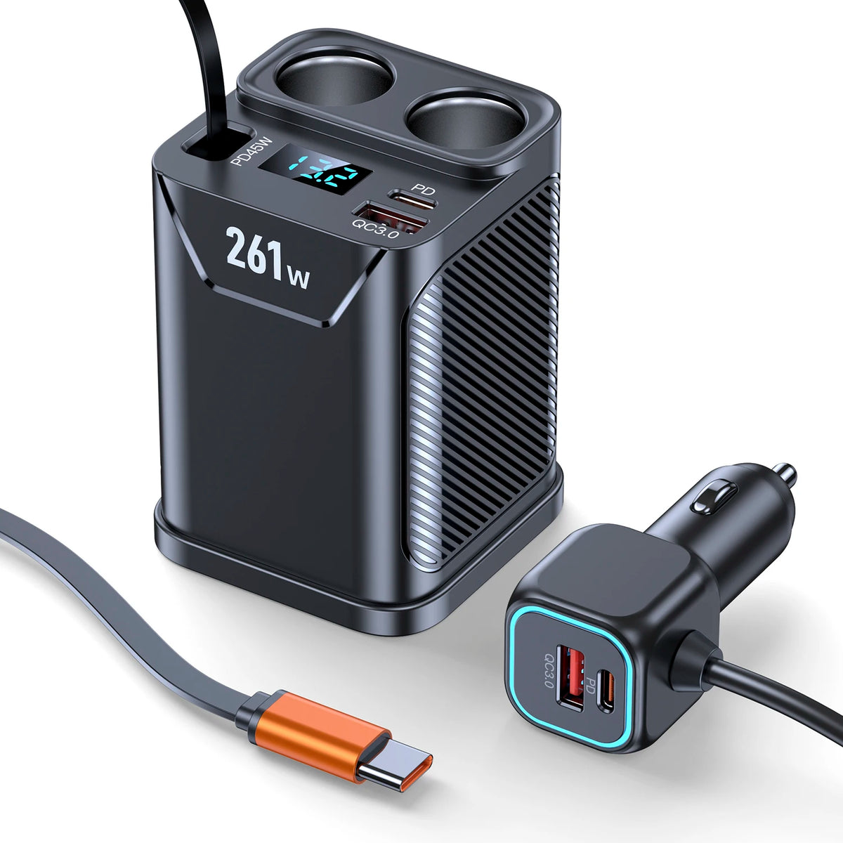 7-in-1 Cup-Holder Car Charger Adapter