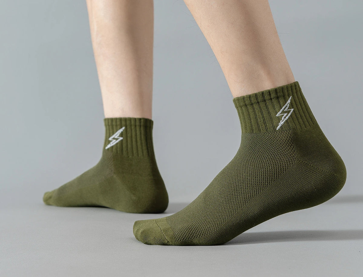 Men's Quarter Socks – 5 Pairs, Cotton-Blend Athletic Socks