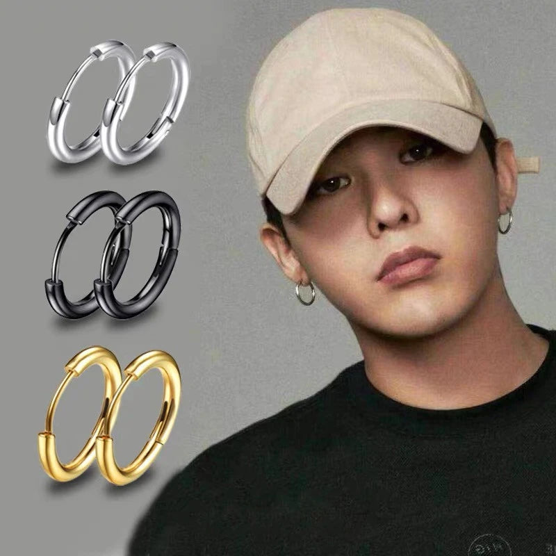 Stainless Steel Huggie Hoop Earrings – Small Gold or Silver Hoops