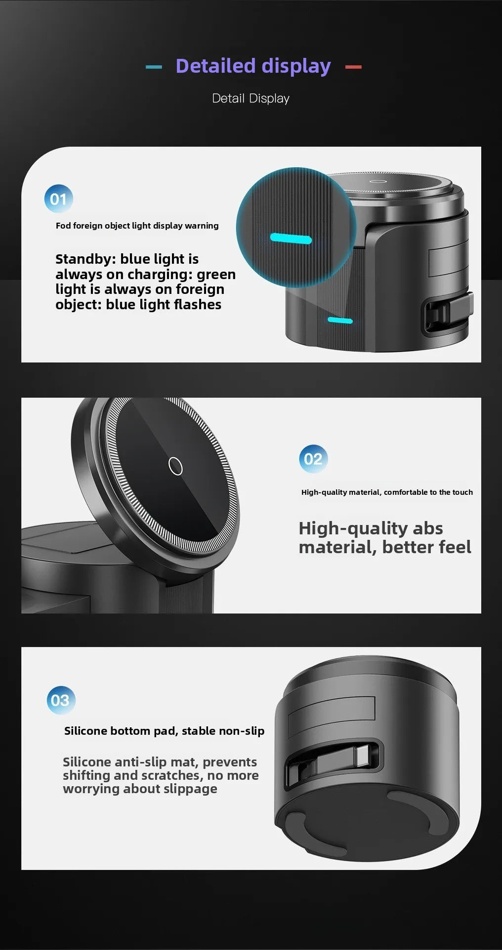 Foldable 3-in-1 Travel Wireless Charger for Phone, Watch & AirPods