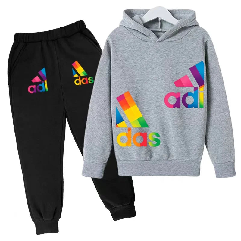 Kids' Printed Sweatshirt & Pants Set - 2-Piece Casual Sports Outfit, Ages 3-12