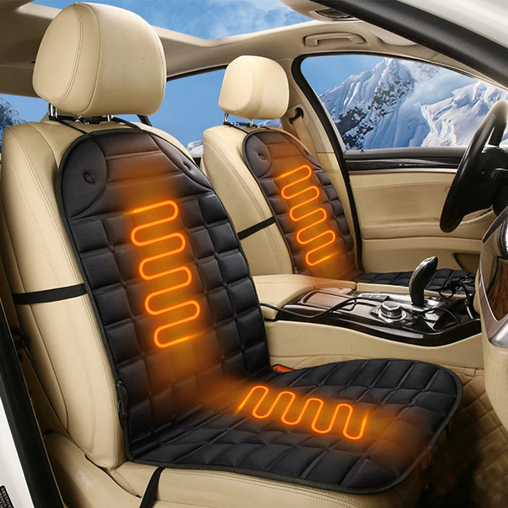 Heated Car Seat Cushion – 12V Universal Seat Warmer with 2 Heat Settings