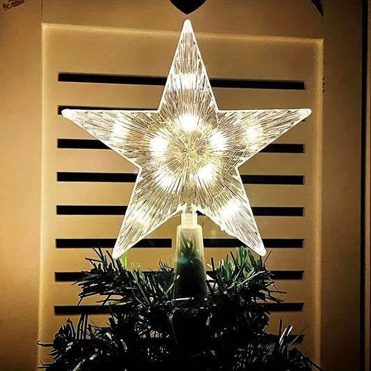 Glitter Star Christmas Tree Topper – 15 cm Sparkling Star Ornament