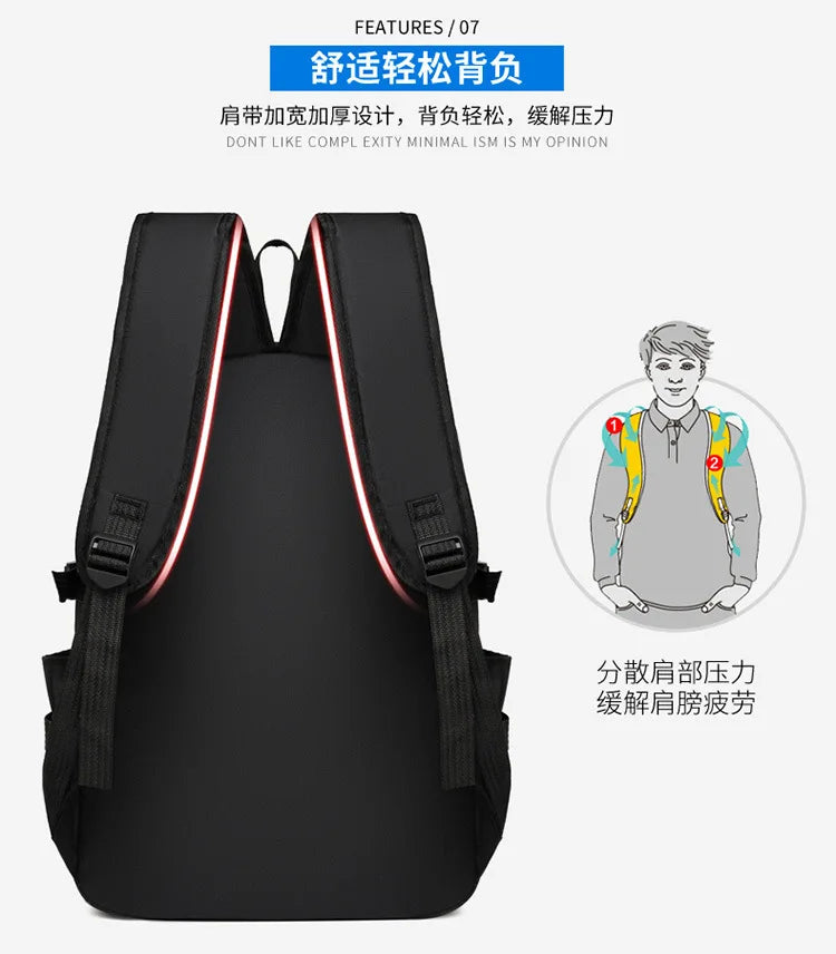 Multi-Functional Student Laptop Backpack - Large Capacity Commuter School Bag
