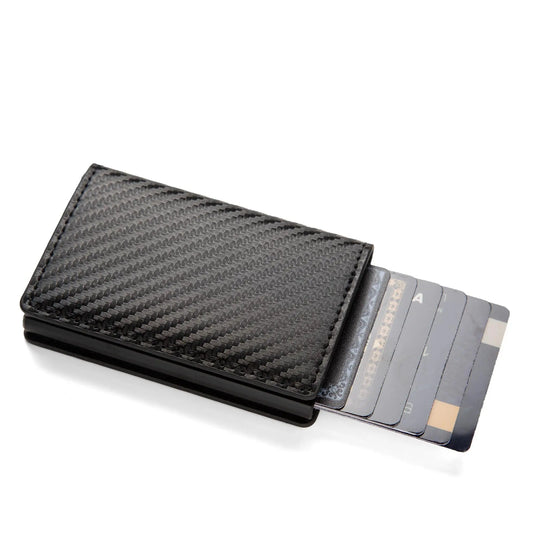 Pop-Up RFID Card Holder Wallet – Slim PU Leather Minimalist Wallet