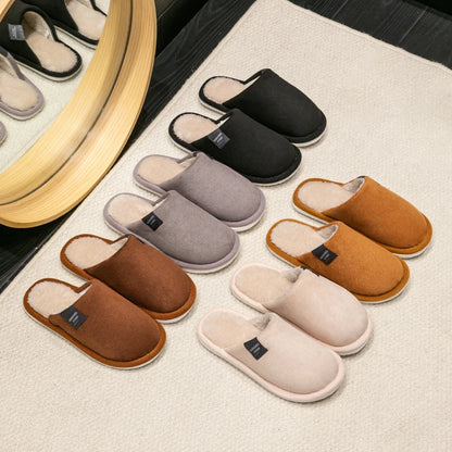 Men's Plush Winter Slippers – Warm Non-Slip House Shoes