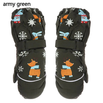 Muffole da sci a forma di coniglio per bambini – Spesse e calde muffole da neve (Età 2–6)