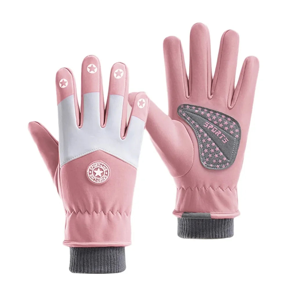 Kids' Velvet-Lined Winter Gloves – Non-Slip Cycling & Ski Gloves (Ages 7–13)