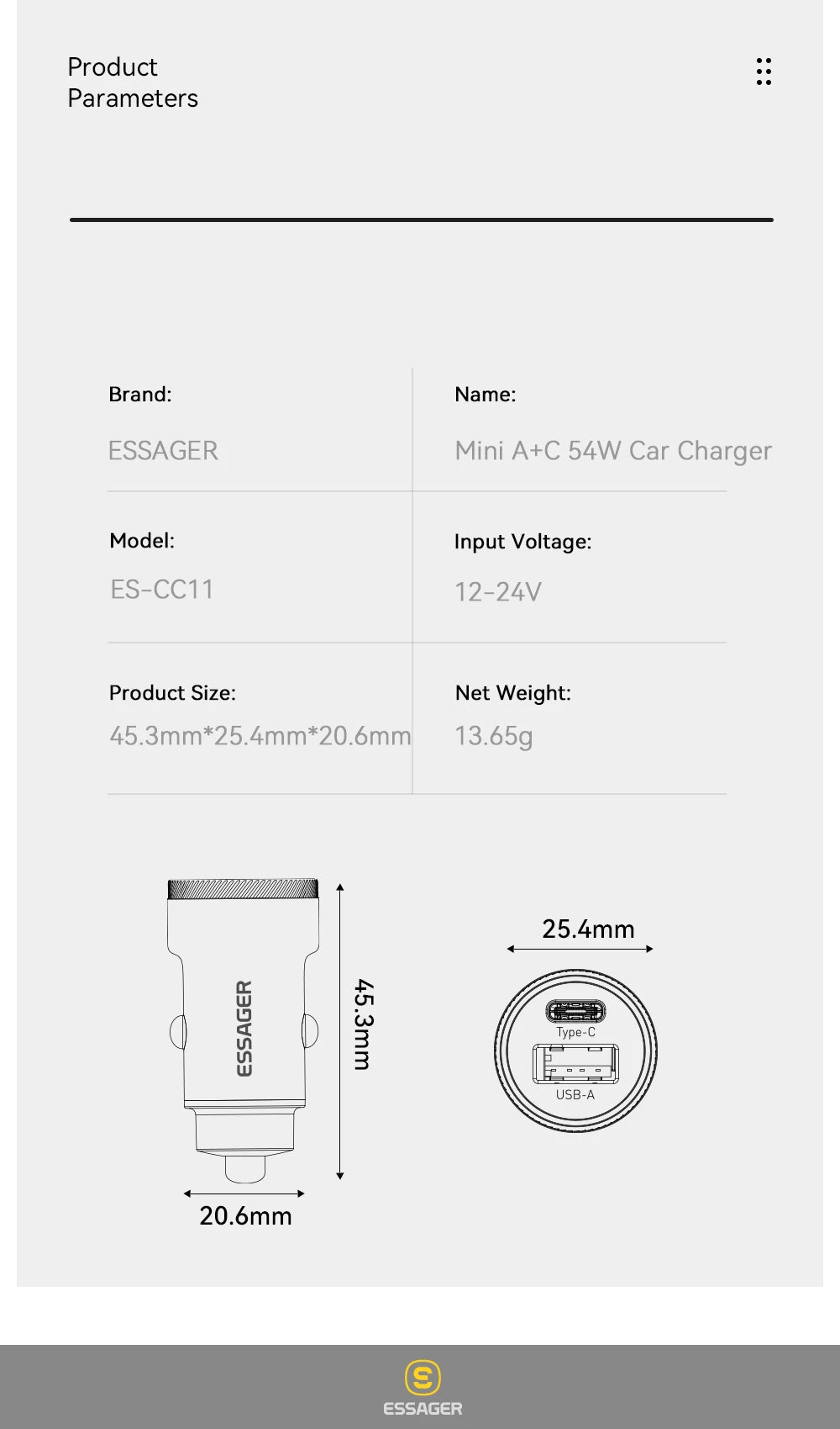 Essager 54W USB-C & USB-A Car Charger