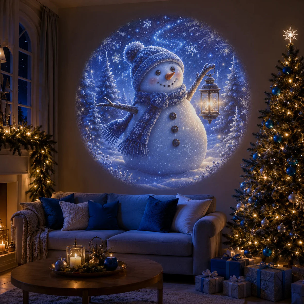 8-Pattern Christmas Projection Night Light