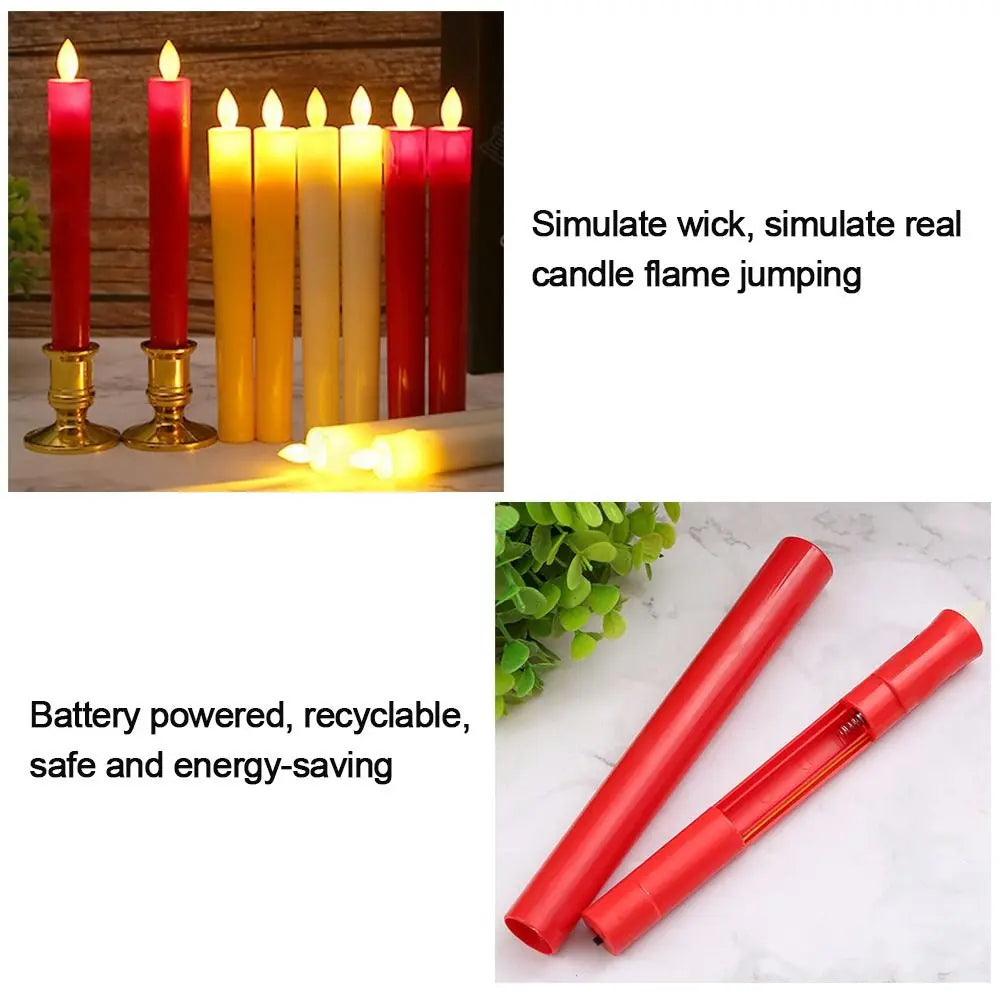 Creative LED Flameless Candles Lights Wedding Birthday Party Simulation Candles Lamp Long Electric Flickering Candlesticks