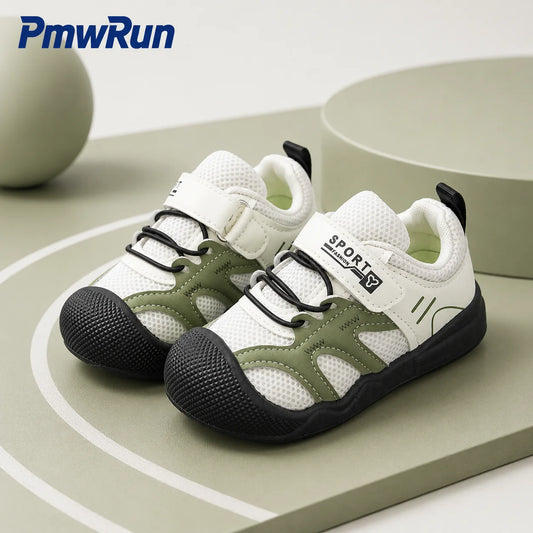 Toddler PU Leather Sneakers with Hook-and-Loop Closure