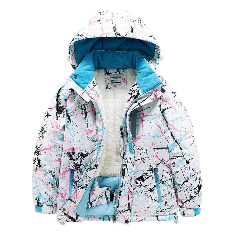 Children's Ski Suit Girls Boys Outdoor Thickened Waterproof Windproof Warm Teenager Ski Pants Equipment 100-165cm