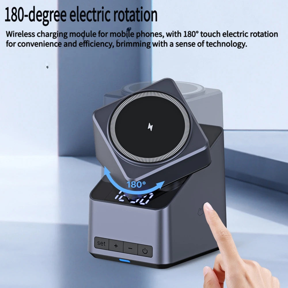 4-in-1 Magnetic Charging Station with Digital Clock