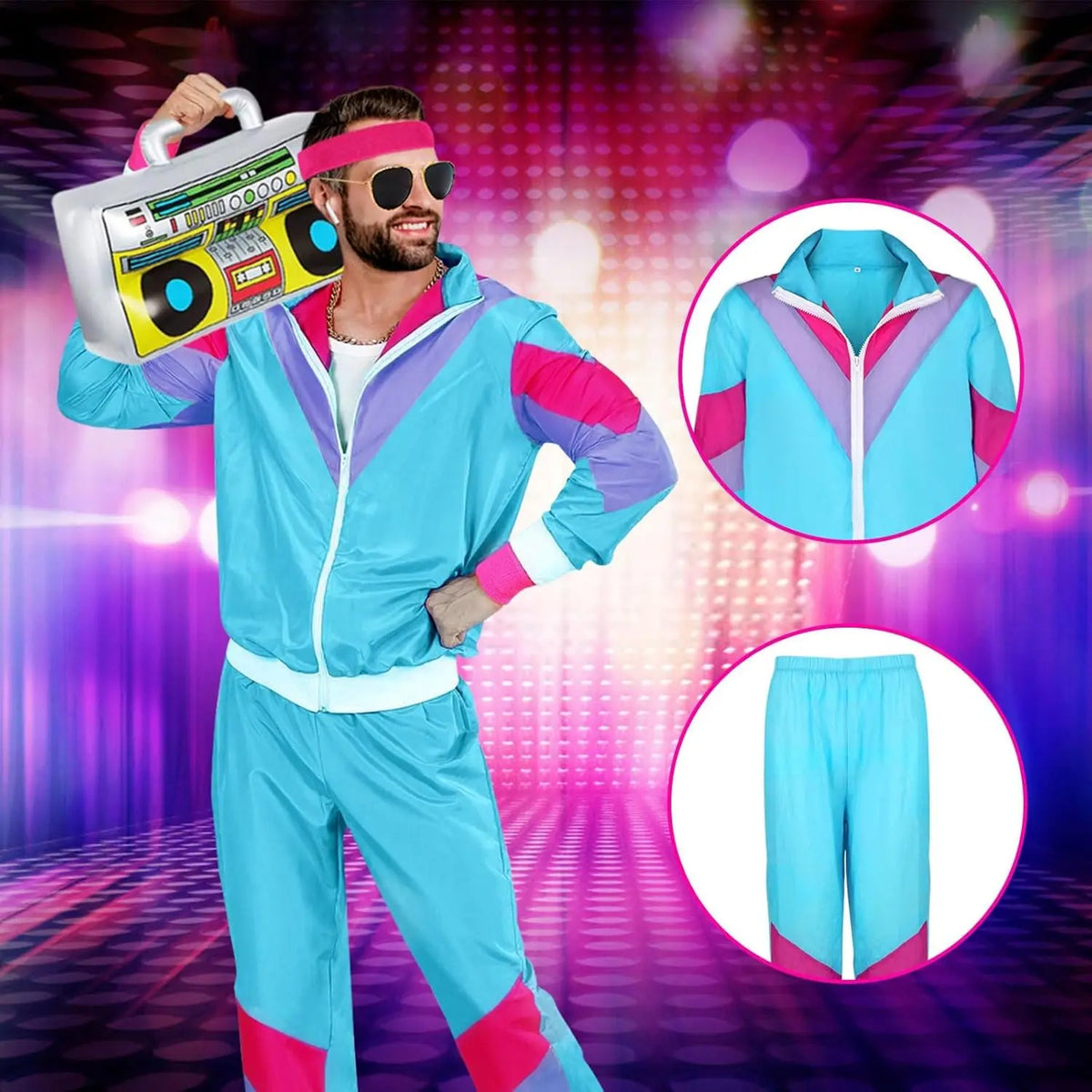 80s & 90s Retro Tracksuit Costume Set