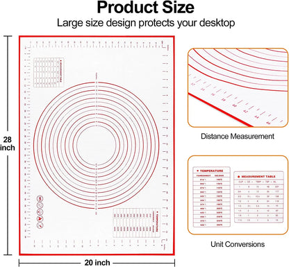 Silicone Baking & Pastry Mat – Non-Stick Dough Rolling Mat