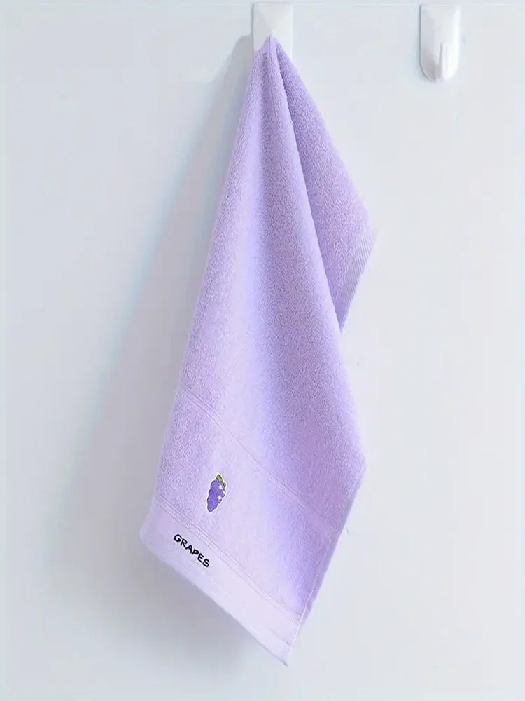 Embroidered Fruit Hand Towels – Set of 5 Cotton Face Towels