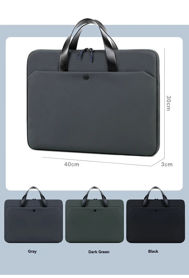 Waterproof Laptop Sleeve Bag 15.6" - Shoulder Briefcase for MacBook Air & Pro