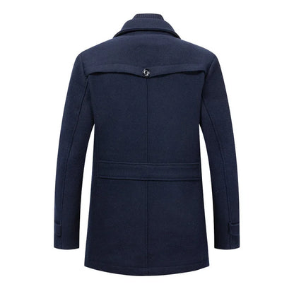 Abrigo largo de poliéster para hombre Rindu con cuello desmontable