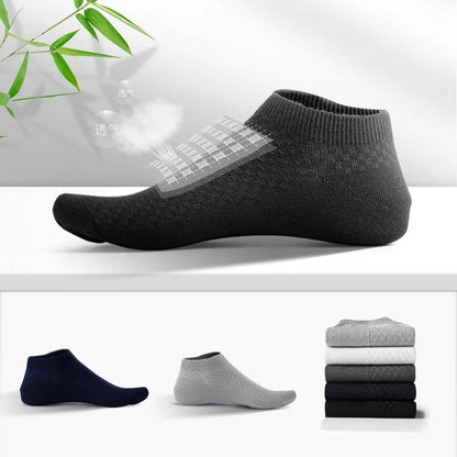 Men's Bamboo Low-Cut Socks – 5 Pairs, Soft & Breathable