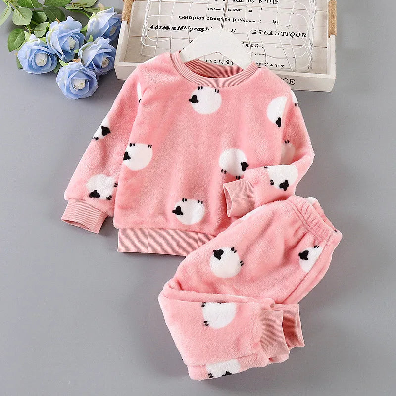 Kids' Flannel Fleece Pajama Set – Warm Toddler Sleepwear, 9 Months–6T