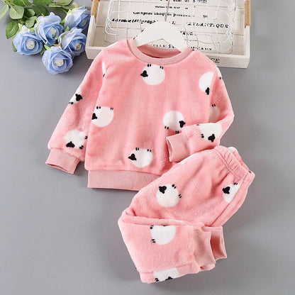 Kids' Flannel Fleece Pajama Set – Warm Toddler Sleepwear, 9 Months–6T