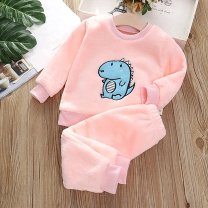 Kids' Flannel Fleece Pajama Set – Warm Toddler Sleepwear, 9 Months–6T