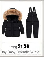 Autumn Winter Down Jacket for Girl Clothes Kids Overalls Snowsuit Baby Boy over Coat Toddler New Clothing Set Parka Real Fur