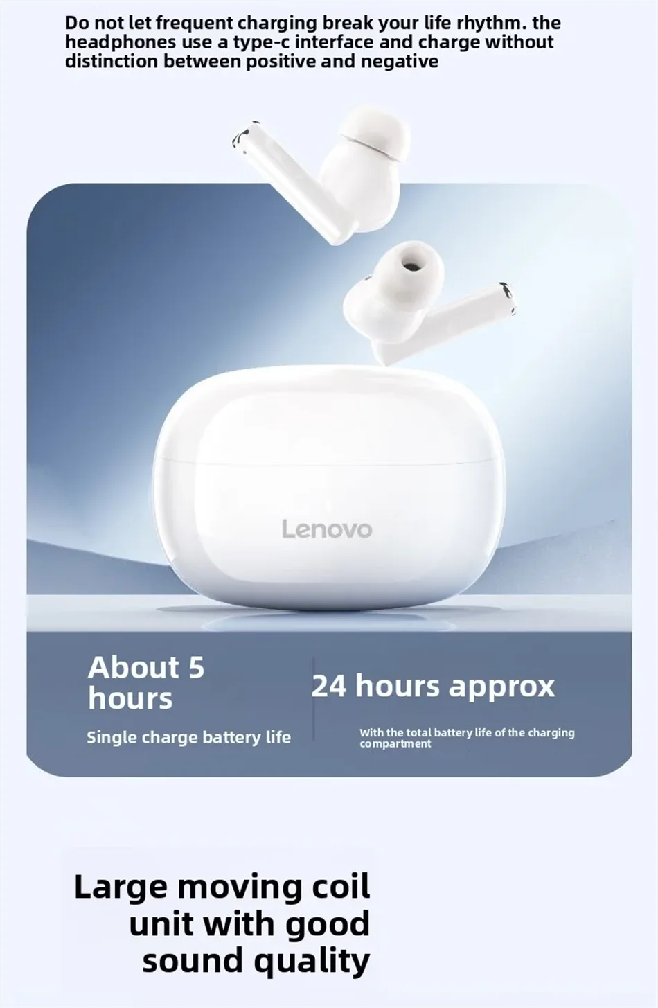 Lenovo TA210 Wireless Over-Ear Headphones – Bluetooth 5.3, Built-In Mic, Noise Isolating