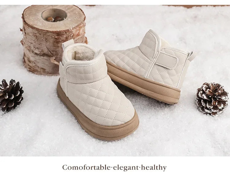 2026 Winter Plush Boots For Children Soft Warm Velvet Snow Boots For Kids Anti-slippery Waterproof Boy's Girl's Winter Boots