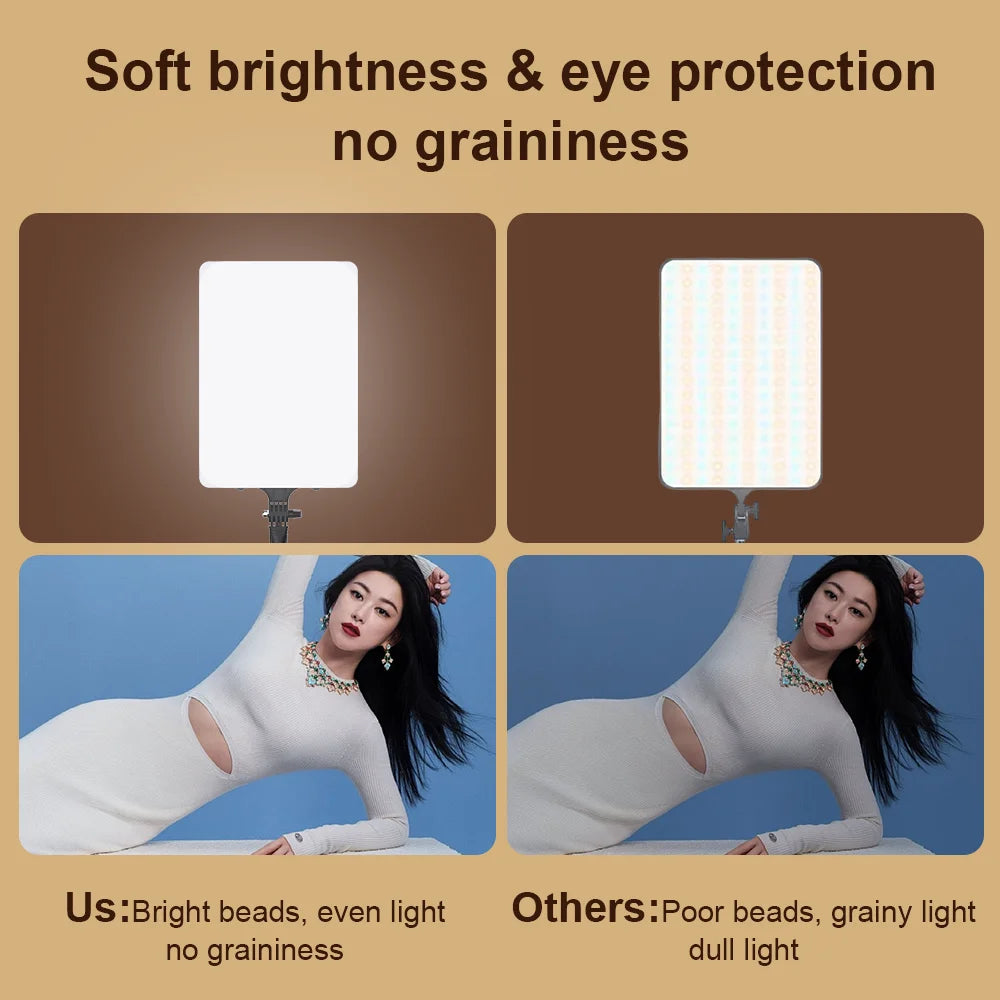 11-Inch LED Video Light Panel – Dimmable Bi-Colour Fill Light, Optional 160 cm Stand