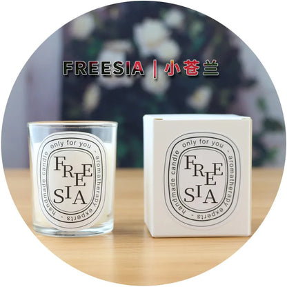 Vela aromática transparente Prometheus | 50 g | 16 fragancias europeas | 10 h de combustión | Caja de regalo artesanal