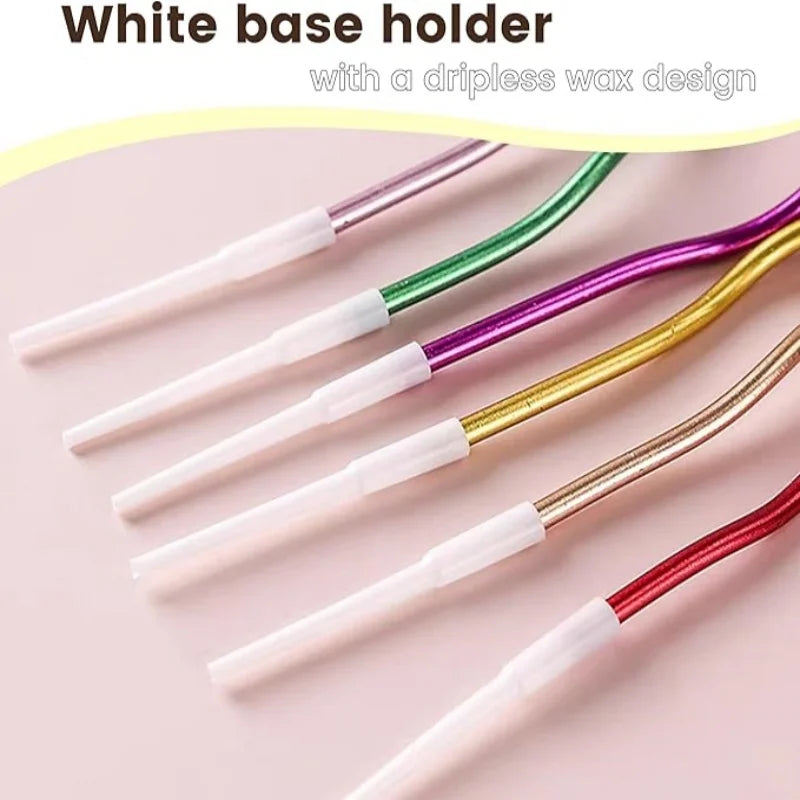 Birthday Cake Candles Smoke-Free Curved Cake Candles Curly Coil Candles Long For Birthday Cake Wedding Party Party Supplies