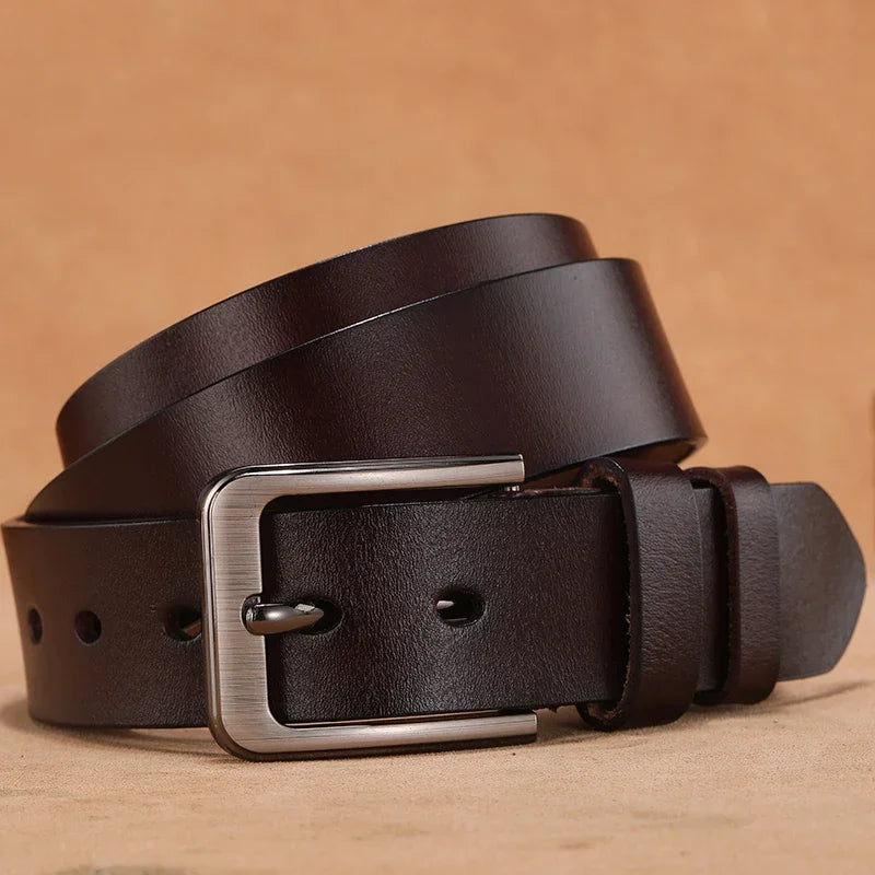 Men's Big & Tall Leather Belt – Pin Buckle, 105–170 cm