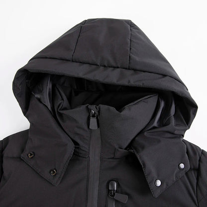 Gesteppte Damenjacke mit Kapuze, Reißverschluss und Taschen