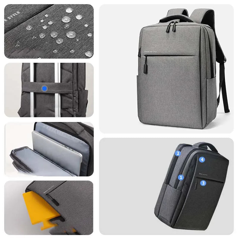 17.3" Laptop Travel Backpack - Large Capacity Waterproof Multi-Pocket Men's Bag