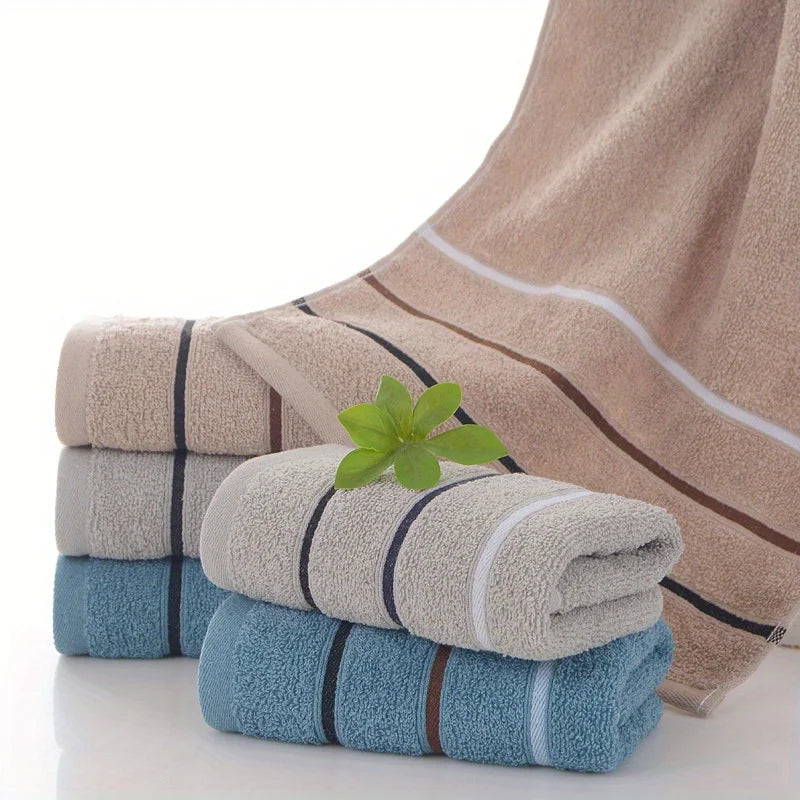 Striped Plush Cotton Towels – Single, 3 or 6 Pack